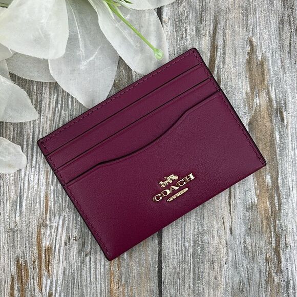 Coach Slim Id Card Case Bow Print Wallet Bag Purse - Picture 3 of 8